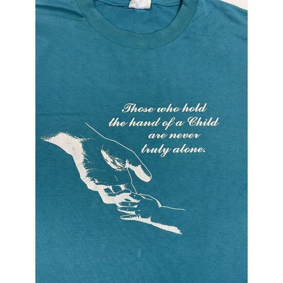 VTG Those Who Hold The Hand Of A Child Are Never Alone Graphic T-shirt Men XXL - Picture 2 of 11